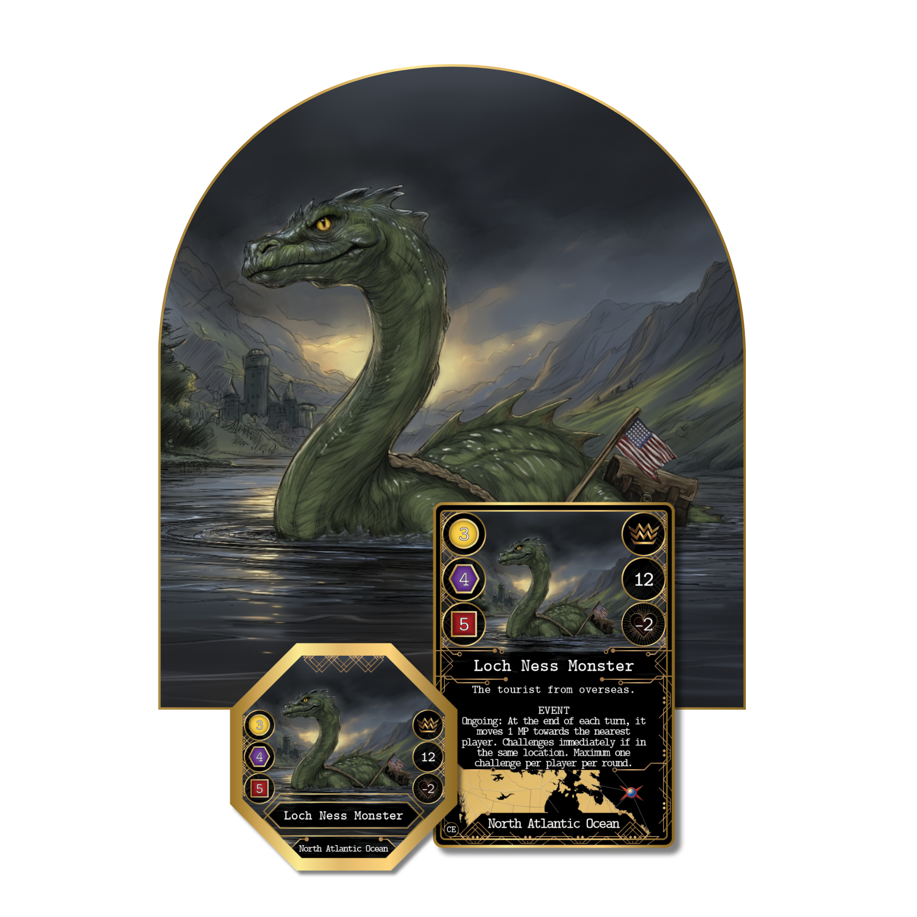 Loch Ness Monster legendary cryptid card from Kryptothera Cultural Exchange expansion