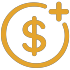 Icon with a dollar sign and plus symbol on a yellow background. Cion showing discount Kryptothera - The Cryptid Pursuit by Noctilux Games