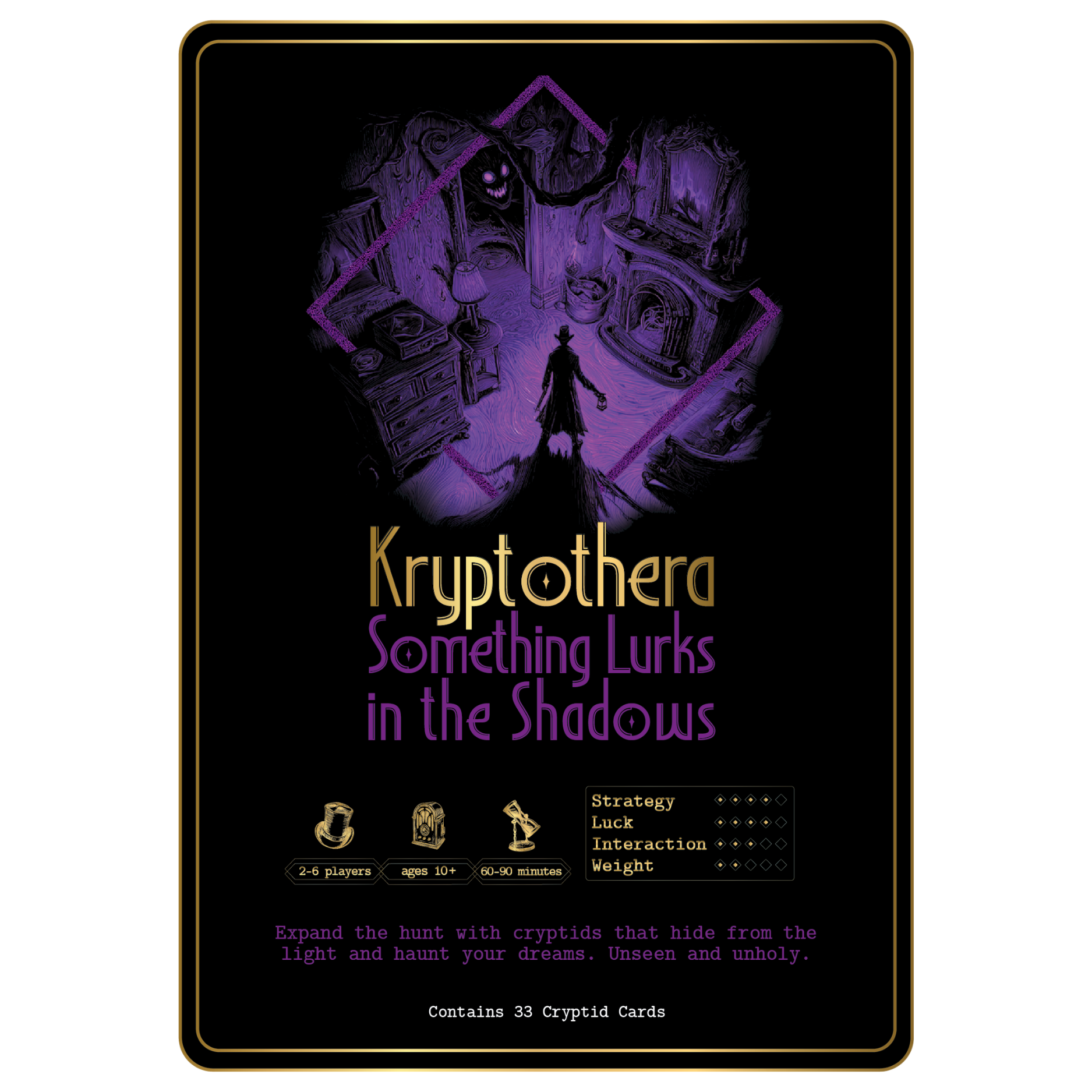 Kryptothera something lurks in the shadows expansion showing game details, player count, and contents